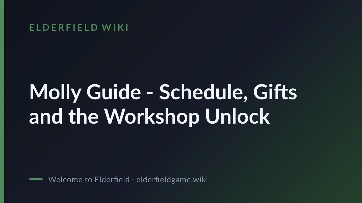 Molly Guide - Schedule, Gifts and the Workshop Unlock